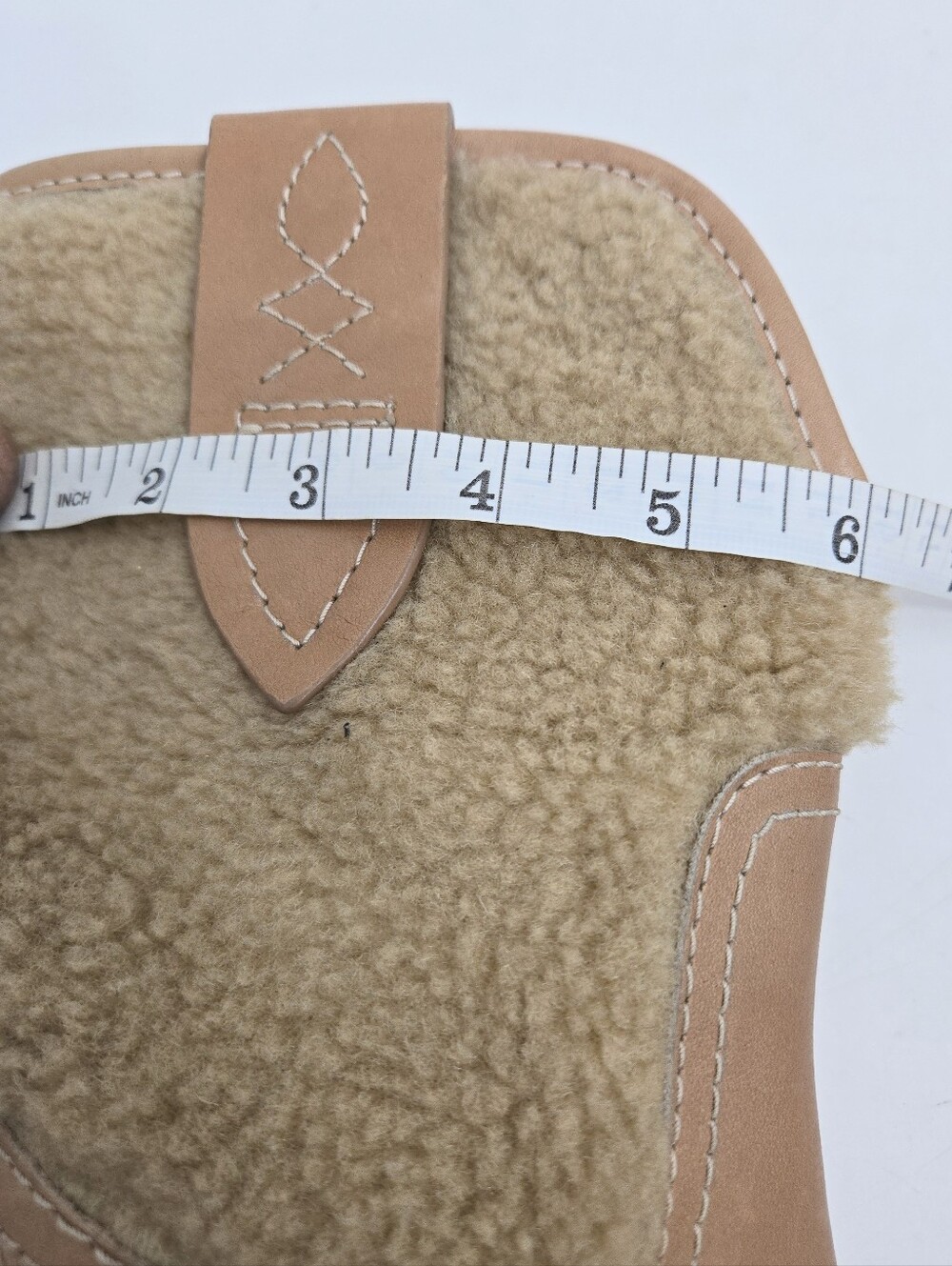 Free People Pitchfork Women's Tan Shearling Western Ankle Boots - Picture 12 of 13